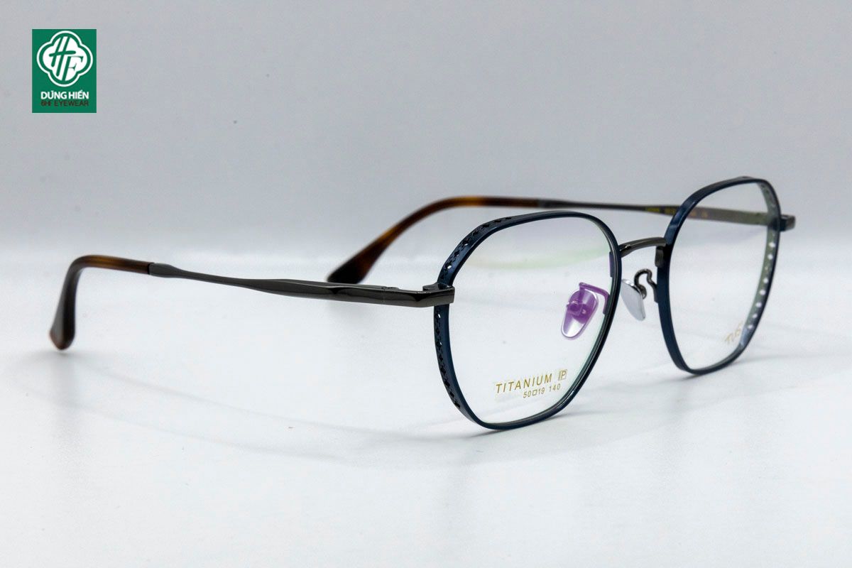  22009 Gọng xi 100% titanium lục giác hexagon 