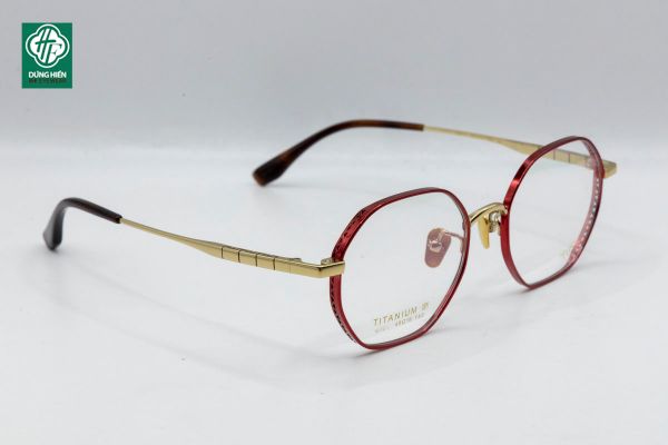  22011 Gọng xi 100% titanium lục giác hexagon 