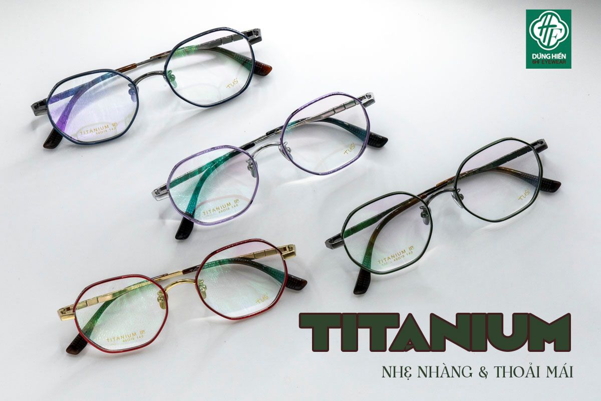  22011 Gọng xi 100% titanium lục giác hexagon 