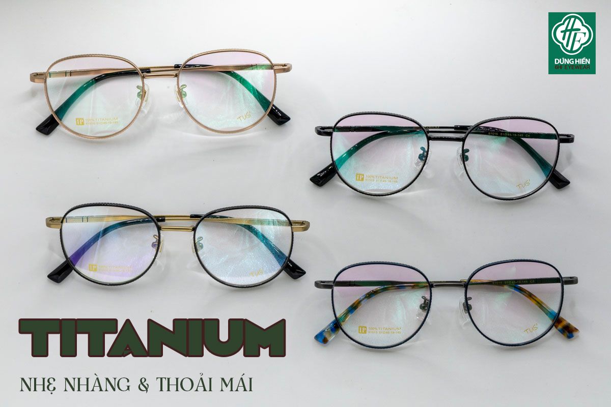  61015 Gọng xi 100% titanium ( round) tròn ovan 