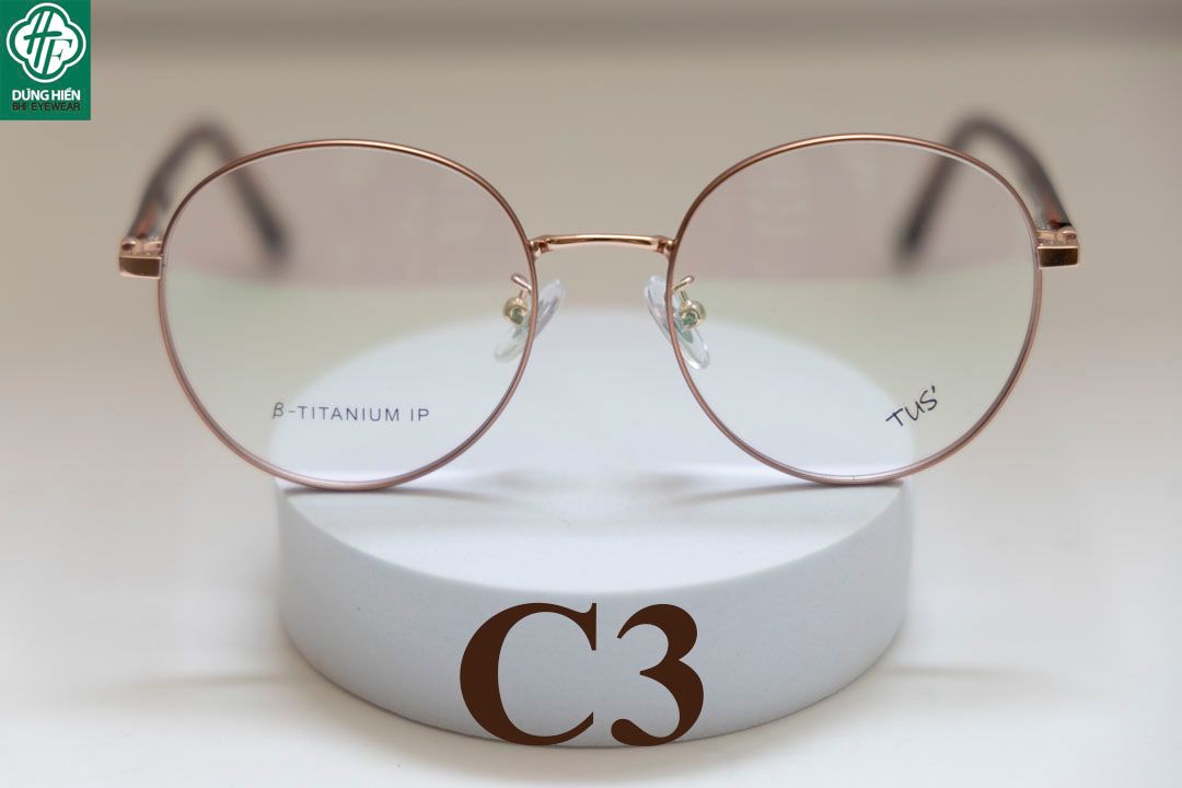  624 # Gọng hợp kim -IP Stainless steel  eyeglasses (  tròn - round shape) 
