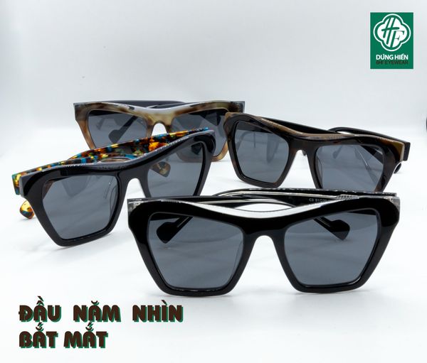  FG 1455 TUS Kính mát phân cực  Polarized Sunglasses -acetate frame ( cateye mắt mèo) 