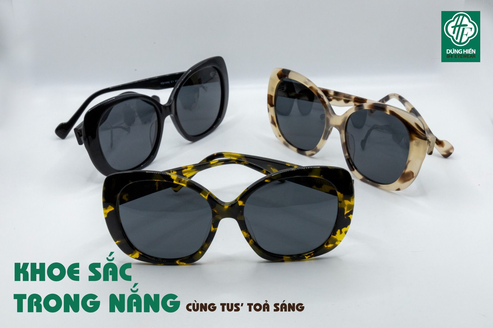  FG 1452 TUS Kính mát phân cực lớn Oversize Polarized Sunglasses -acetate frame 