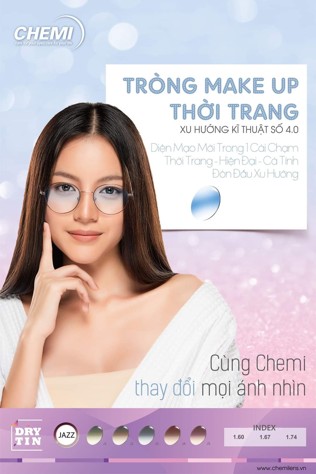  Tròng Chemi U6 Ánh Sáng Xanh { đơn tròng -single vision lens} 