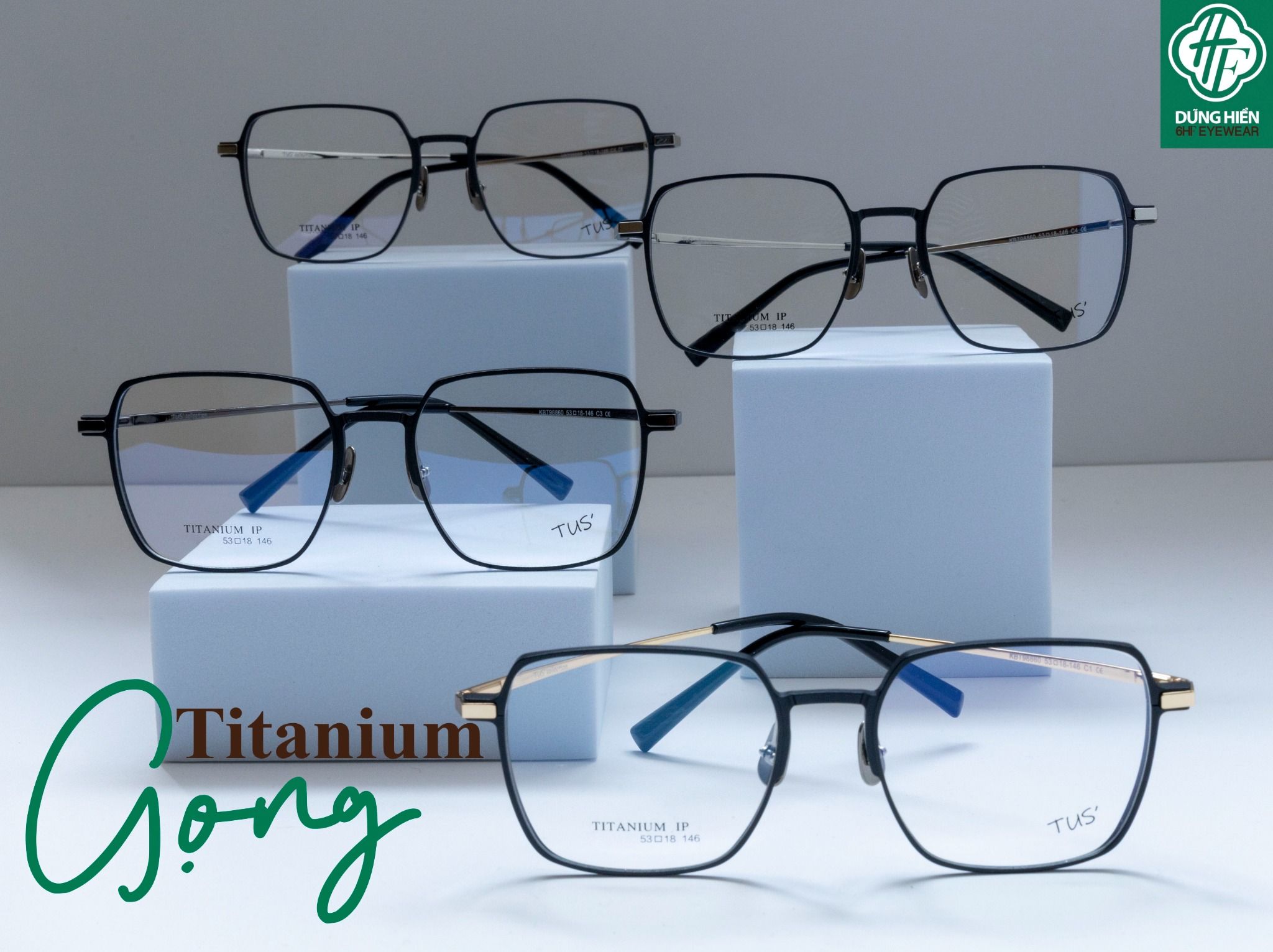  KBT 98860 #Gọng Nhôm Titanium Aluminum Eyeglasses 