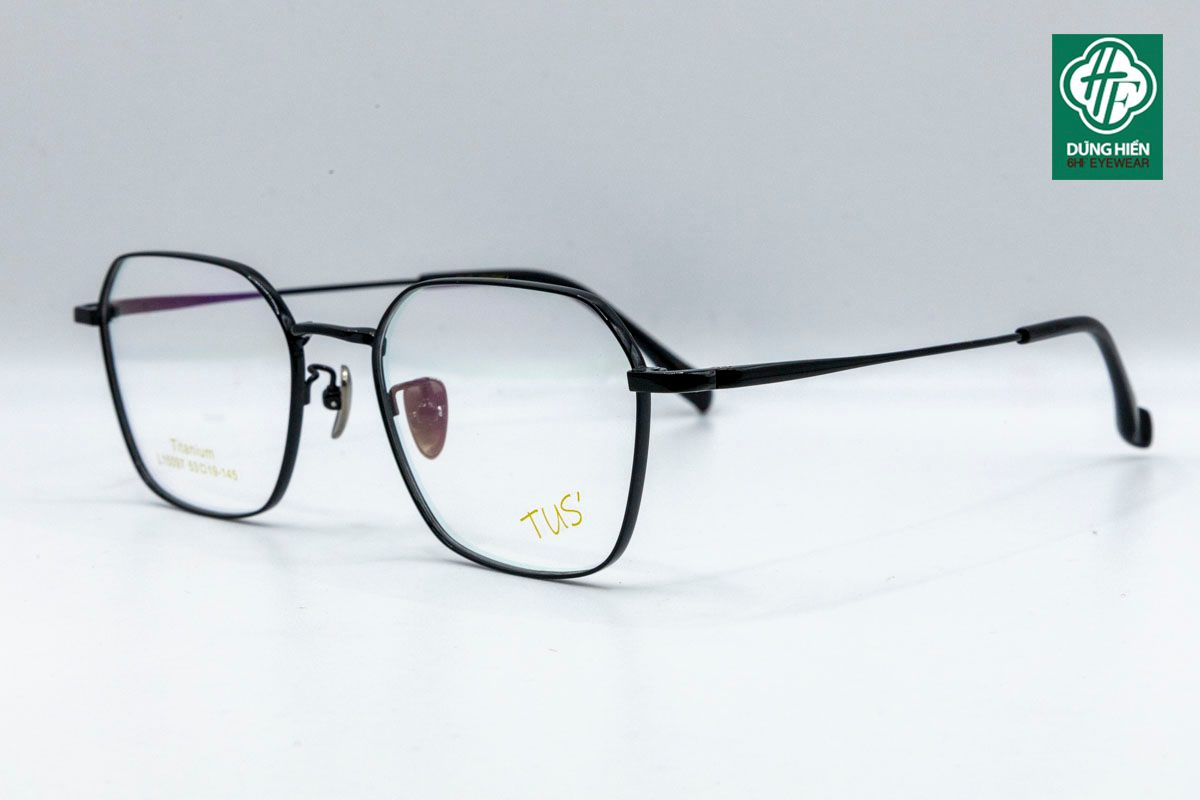  L 15097  Gọng xi 70% titanium dáng vuông ( square) + lục giác (Hexagon) 