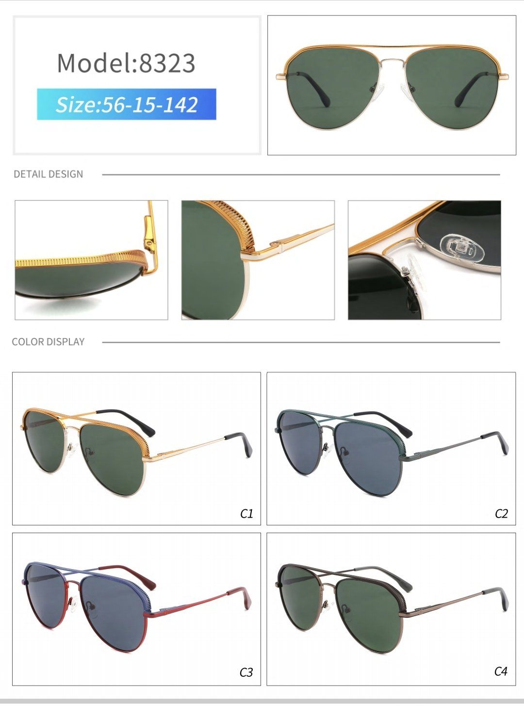  Gọng Xi Mát Polarized  8323 _Metal  Polarized Sunglasses 