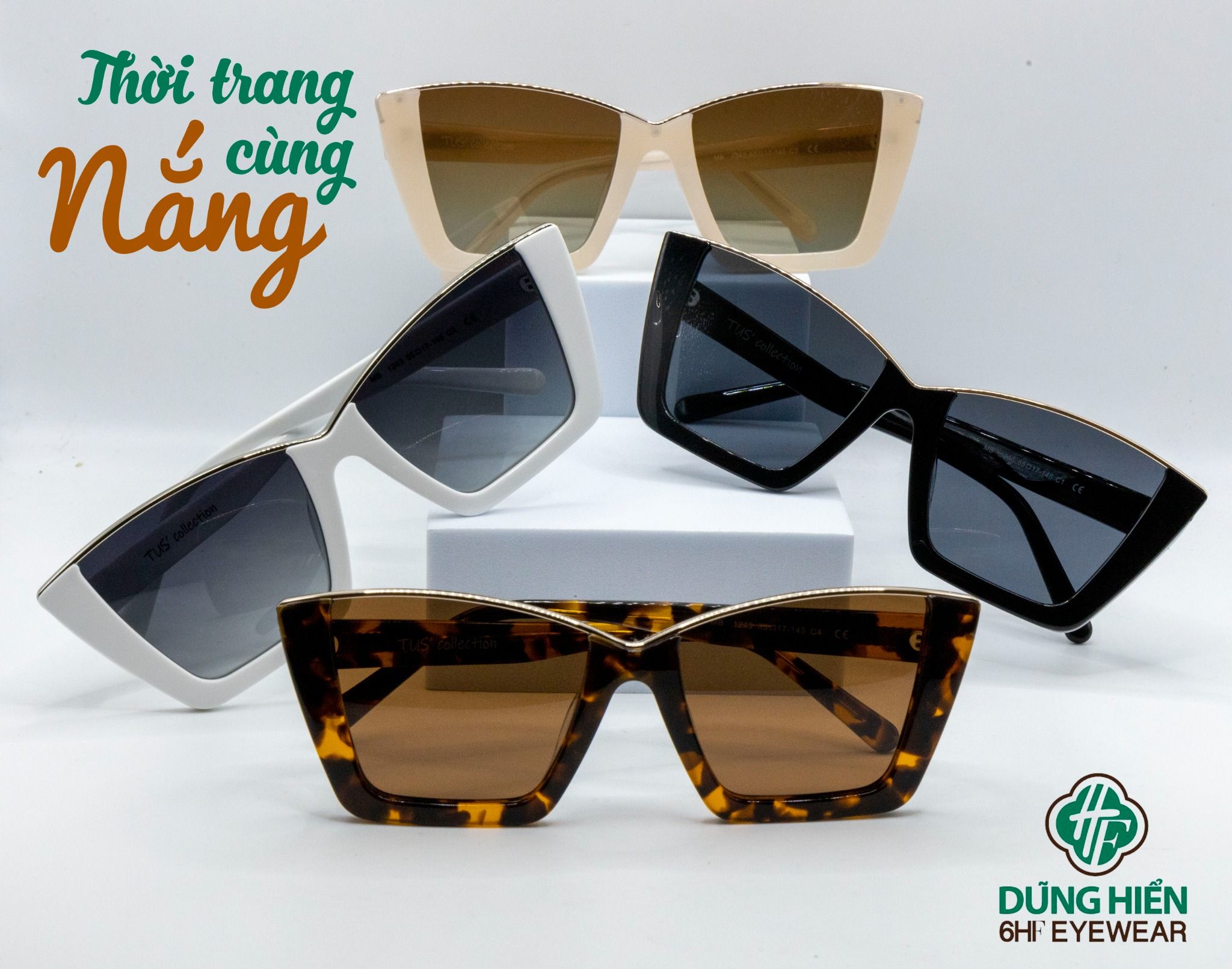  MB 1243 #TUS'  Mát phân cực -acetate  mắt mèo cateye Polarized Sunglasses 