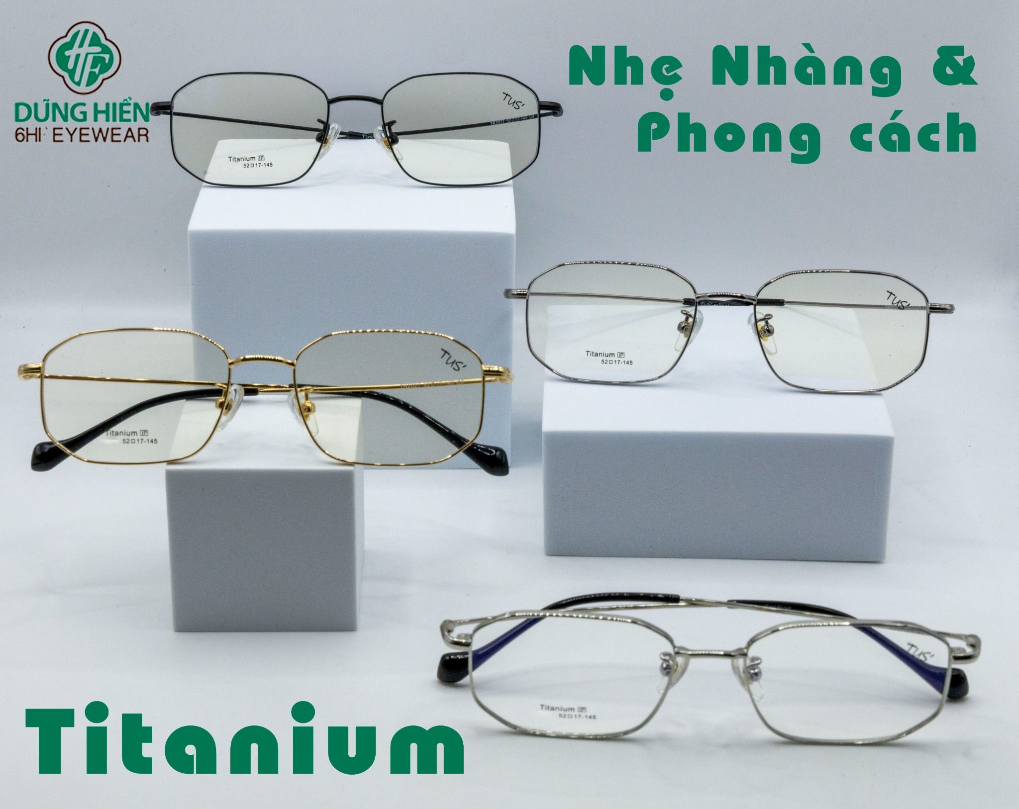  Gọng xi B titanium TR 2027 hình chữ nhật 