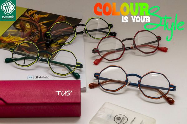  Vivid 23216 #TUS' Gọng hợp kim hạn chế  rỉ sét - stainless steel  Eyeglasses ( độ lạ - unique) mini 