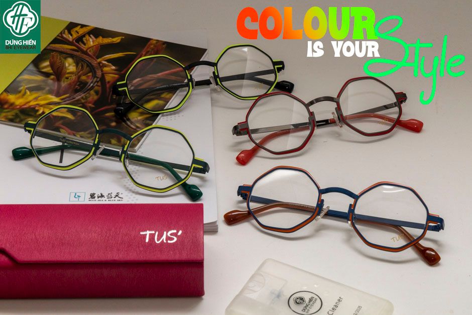  Vivid 23216 #TUS' Gọng hợp kim hạn chế  rỉ sét - stainless steel  Eyeglasses ( độ lạ - unique) mini 