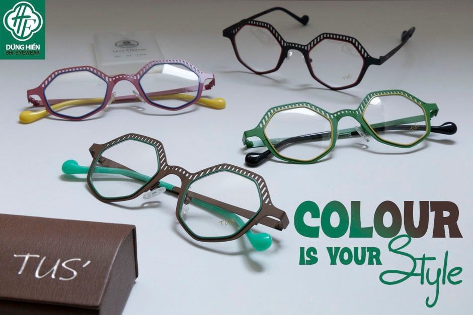  Vivid- 23220 #TUS' Gọng hợp kim hạn chế  rỉ sét - stainless steel  Eyeglasses ( độ lạ - unique) 