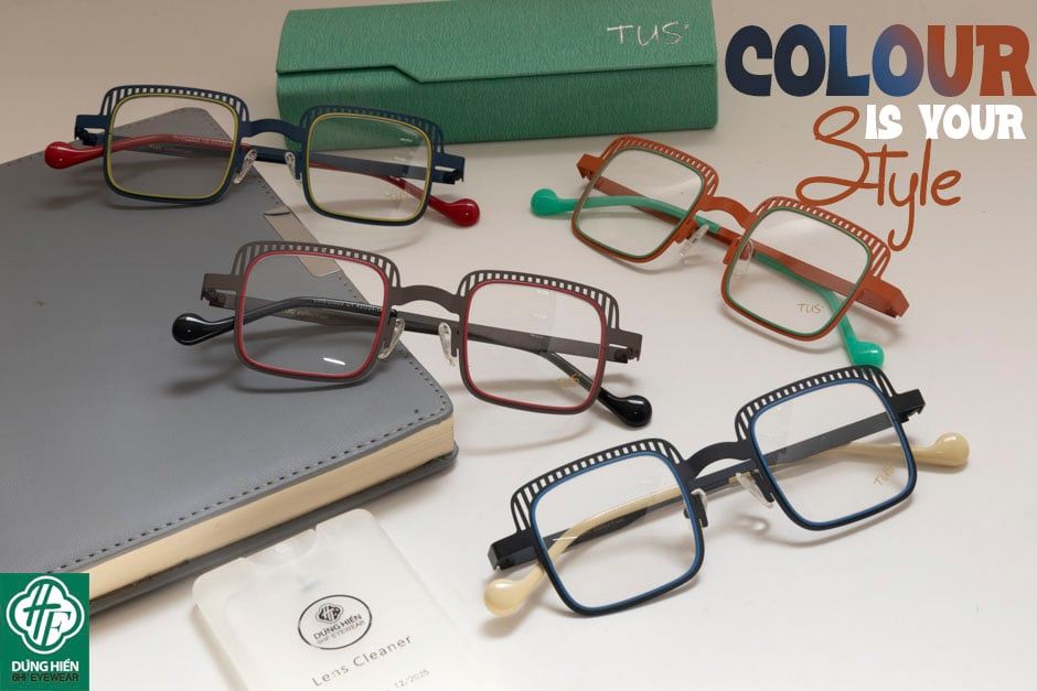  Vivid- 23223 #TUS' Gọng hợp kim hạn chế  rỉ sét - stainless steel  Eyeglasses ( độ lạ - unique) 