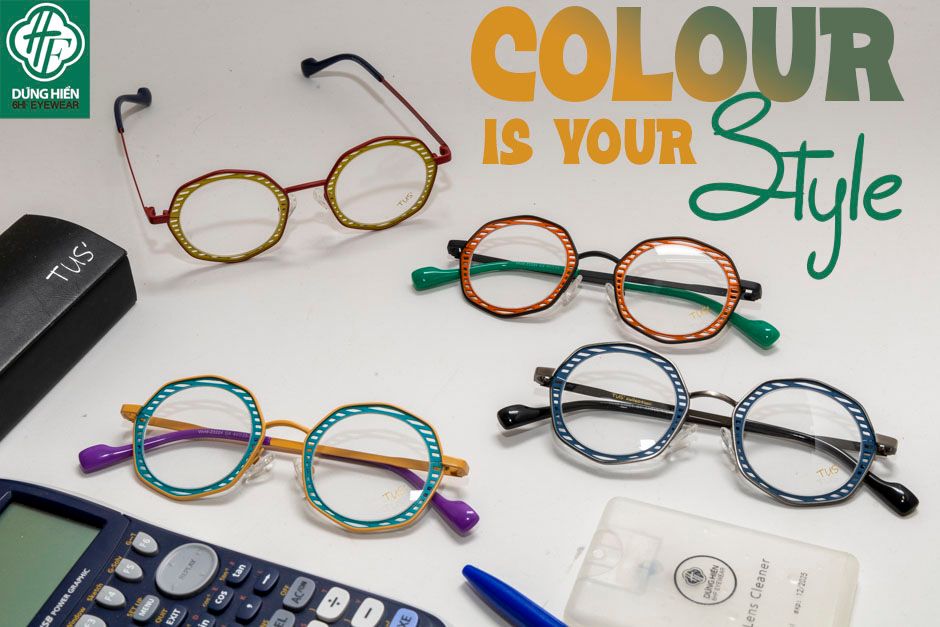  Vivid- 23224 #TUS' Gọng hợp kim hạn chế  rỉ sét - stainless steel  Eyeglasses ( độ lạ - unique) 