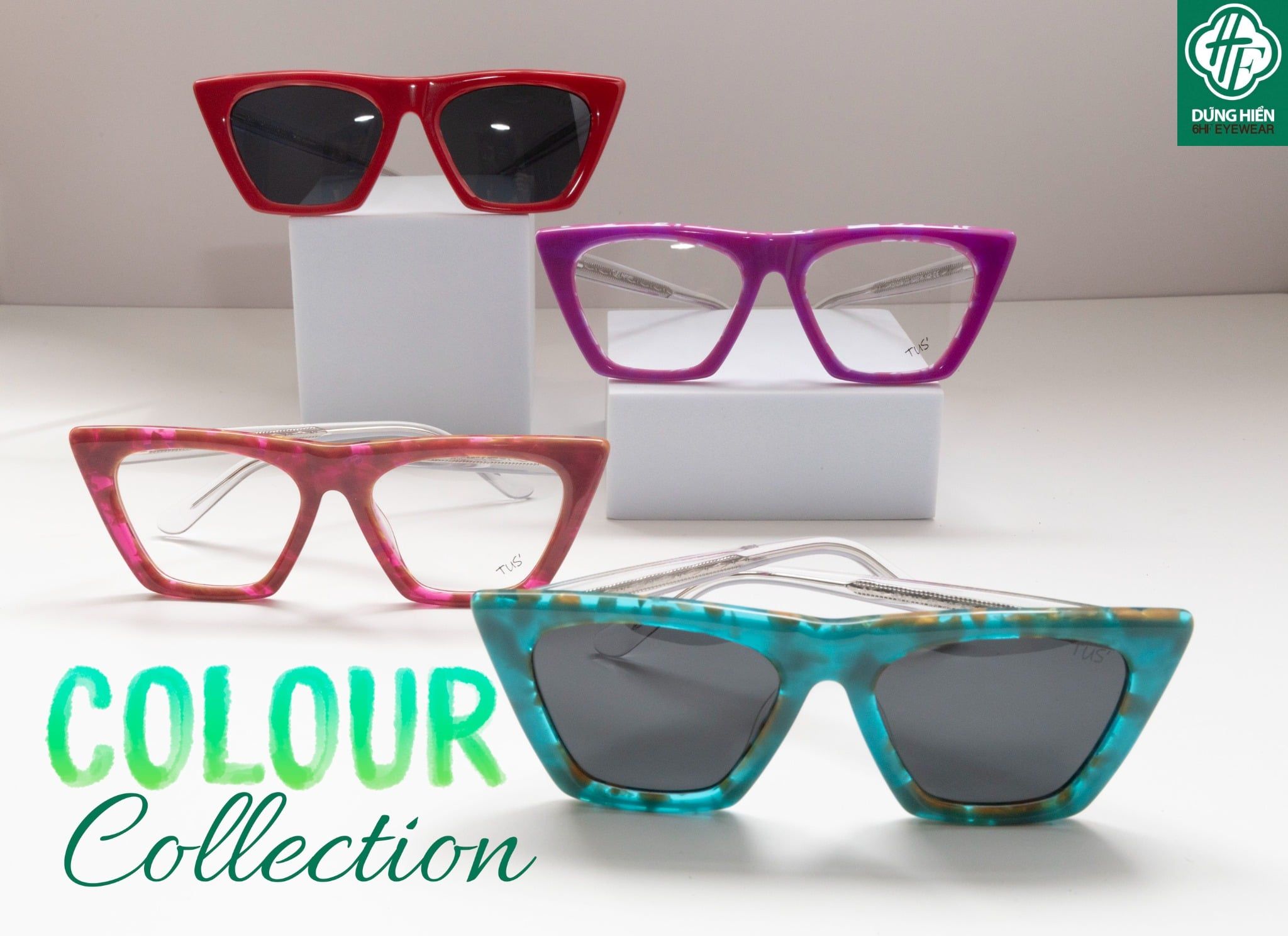  YD 1215 # Kính mắt mèo nhựa Acetate cateye optical frame - TUS' 