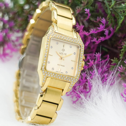 Đồng Hồ Nữ Dây Thép Aolix AL-1036L Mặt Vuông Bảo Hành 5 Năm Chính Hãng