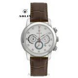  Đồng Hồ Dây Da Chronograph 6 Kim Aolix AL-7049G Sapphire Chính Hãng 