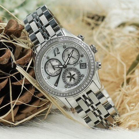 đồng hồ chronograph aolix al-7066l nữ dây thép bảo hành chính hãng 5 năm
