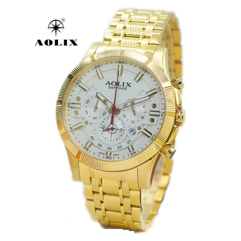 đồng hồ nam chronograph 6 kim aolix al-7089g sapphire bảo hành chính hãng 5 năm-2
