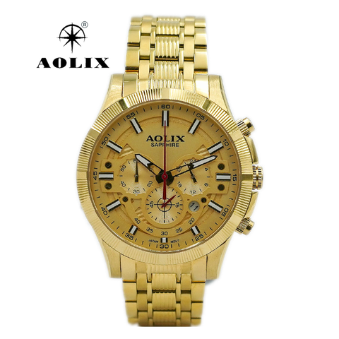 đồng hồ nam chronograph 6 kim aolix al-7089g sapphire bảo hành chính hãng 5 năm-2