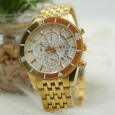 đồng hồ nam chronograph 6 kim aolix al-7090g sapphire bảo hành chính hãng 5 năm-5