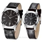  Đồng Hồ Tình Nhân Dây Da Aolix AL-9094 Sapphire 
