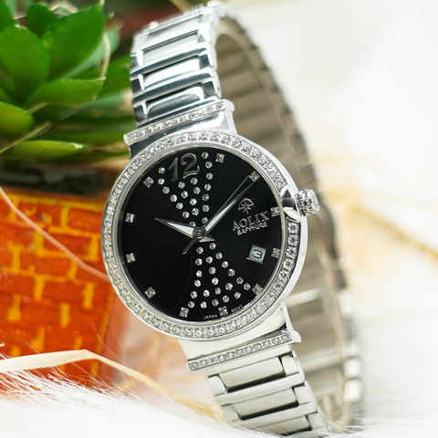 Đồng Hồ Nữ Đẹp Aolix AL-1057L Dây Thép Sapphire