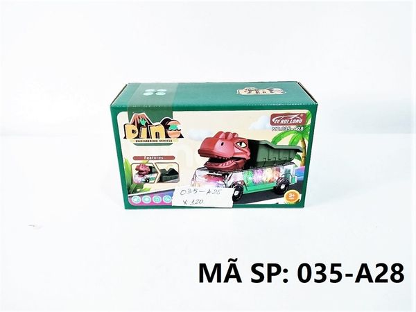  035-A28 HỘP XE CT BEN PIN ĐẦU KHỦNG LONG, BÁNH RĂNG Dinosaur engineering vehicle 