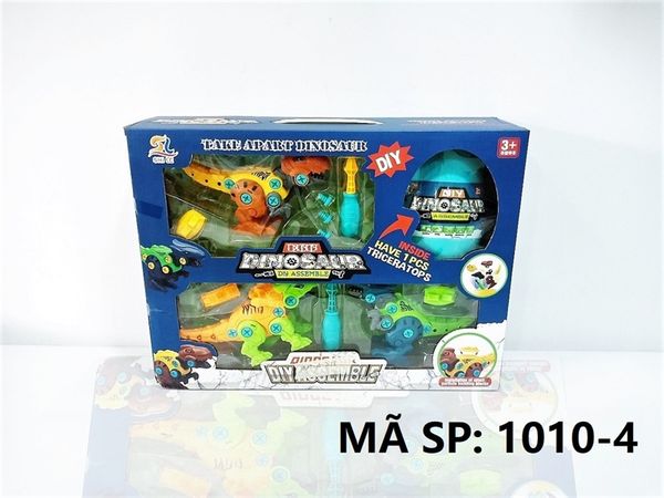  1010-4 HỘP KHỦNG LONG 3C ĐỦ MẪU RÁP ỐC VÍT + 1C TRỨNG KHỦNG LONG Dinosaur Diy Assemble 