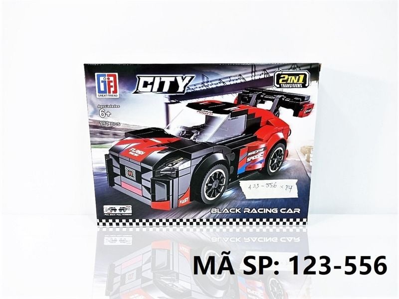  123-556 HỘP LOGO RÁP XE HƠI BIẾN HÌNH ROBO 2 IN 1 191 MIẾNG (ĐỎ) City 