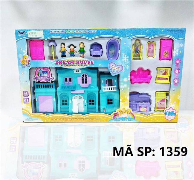  1359 HỘP NỘI THẤT NHÀ XANH + BẾP, TỦ, GHẾ, 3 NGƯỜI Dream House 