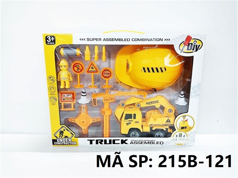 215B-121 HỘP XE CT CÀO TRỚN + ỐC VÍT + NÓN BẢO HỘ + TRỤ CẨU Truck 