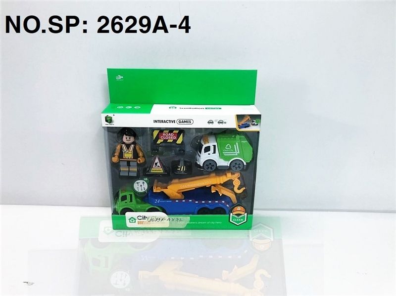  2629A-4 HỘP XE CT VỆ SINH TRỚN 2C (CẨU, HỐT RÁC) + BIỂN BÁO + NGƯỜI City Clean 2629A-2 