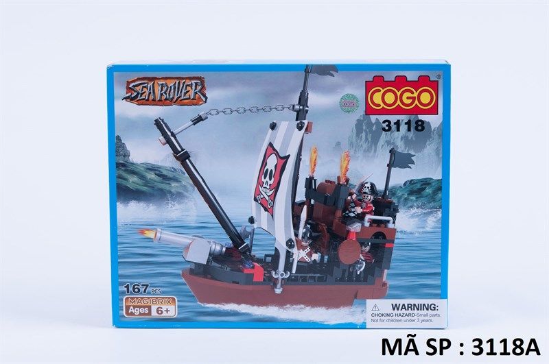  3118A HỘP LOGO RÁP TÀU HẢI TẶC 167 MIẾNG 