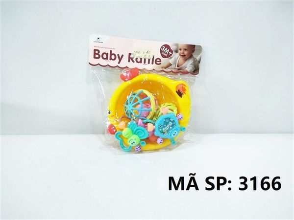  3166 TÚI KHÂY GÀ LẮC TREO NÔI 6C (PVC) Baby Rattle 