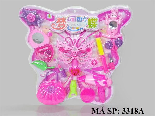  3318A VĨ ÉP TRANG ĐIỂM MÁY SẤY + TÚI XÁCH+ PHẤN+ SON+ MẮT KIẾNG MẶT NẠ BƯỚM+ THỎ 