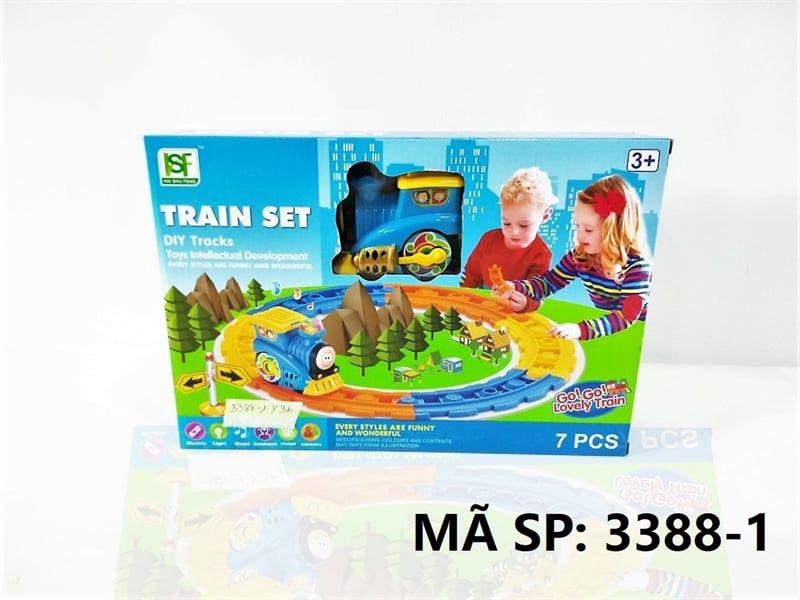  3388-1 HỘP ĐƯỜNG RAY XE LỬA PIN ĐÈN 7 MIẾNG Train Set 
