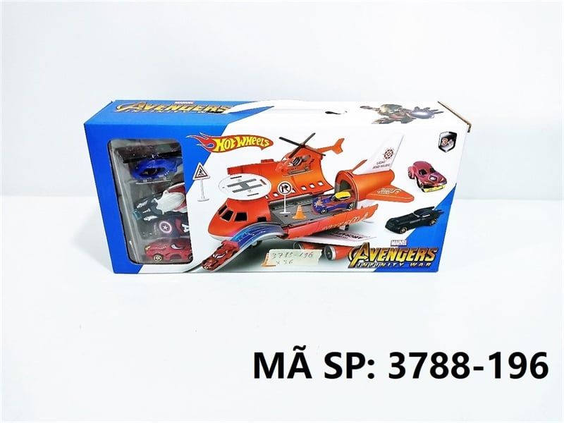  3788-196 HỘP MÁY BAY BÃI ĐẬU XE + 4C (XE ĐUA, TRỰC THĂNG) Hotwheel 