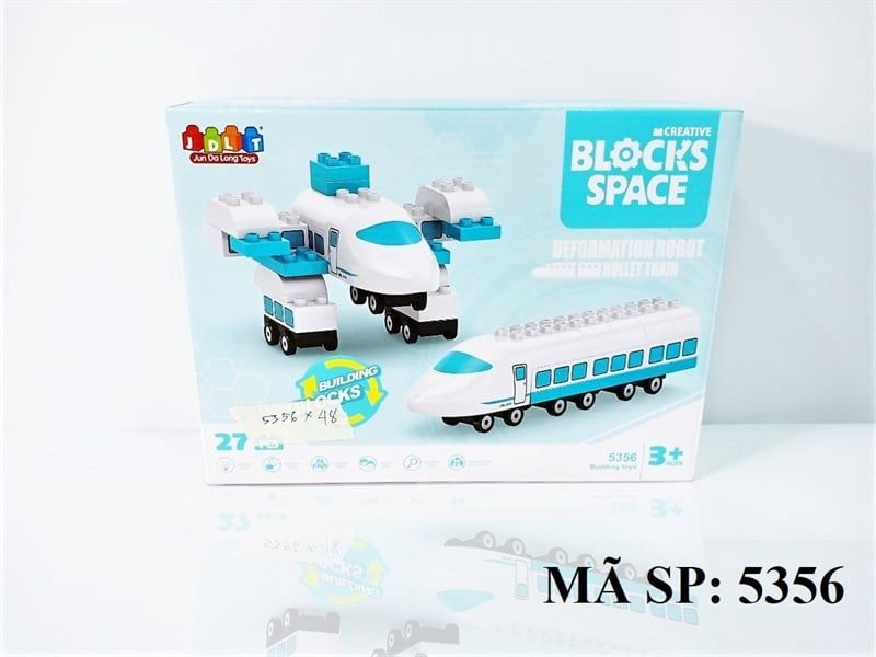  5356 HỘP LOGO RÁP TÀU ĐIỆN SIÊU TỐC, ROBOT 27 MIẾNG Deformation robot Bullet Train 