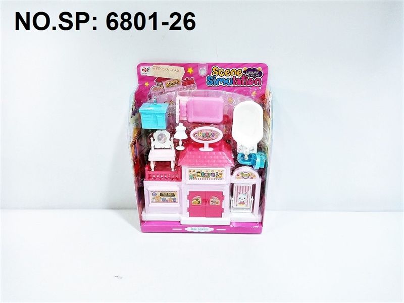  6801-26 VĨ HỘP NỘI THẤT NHÀ + BỒN TẮM, GIƯỜNG, BÀN, BỒN CẦU, BỒN RỬA MẶT SCENE SIMULATION 
