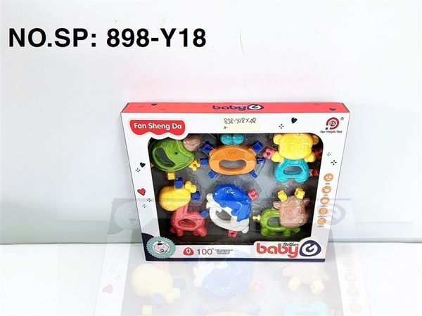  898-Y18 HỘP LẮC TREO NÔI 6 MÓN Baby teether 