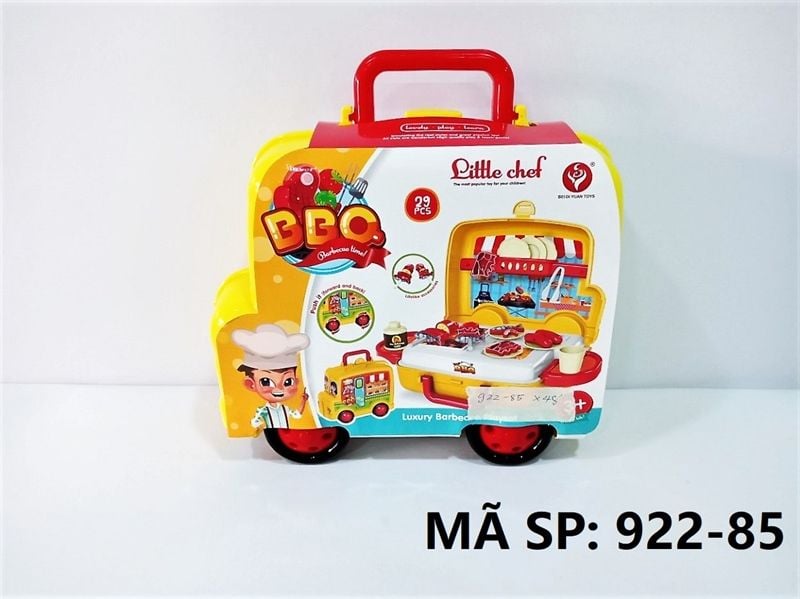 922-85 HỘP VALI XE BẾP LÒ NƯỚNG BBQ 29 MIẾNG Little Chef 
