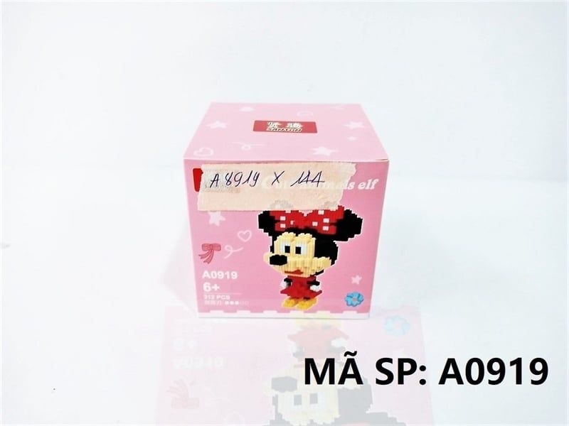  A0919 HỘP LOGO RÁP 3D CHUỘT MICKEY 312 MIẾNG MINI Cute Animals Elf 