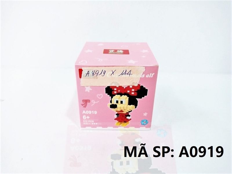  A0919 HỘP LOGO RÁP 3D CHUỘT MICKEY 312 MIẾNG MINI Cute Animals Elf 
