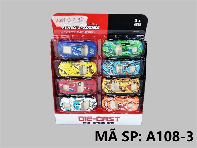  A108-3 VĨ HỘP XE HƠI SẮT TRỚN 8C HOA VĂN Die-Cast A108-1, A108-2, A108-3 