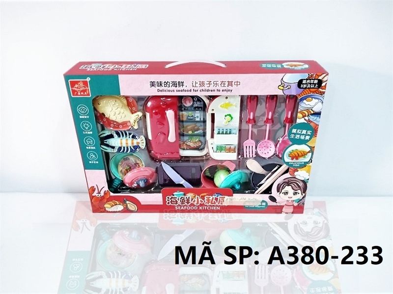  A380-233 HỘP BẾP TỦ LẠNH, NỒI, CHẢO, DĨA TÔM, CÁ, MUỖNG ĐŨA, GIÁ Seafood Kitchen 