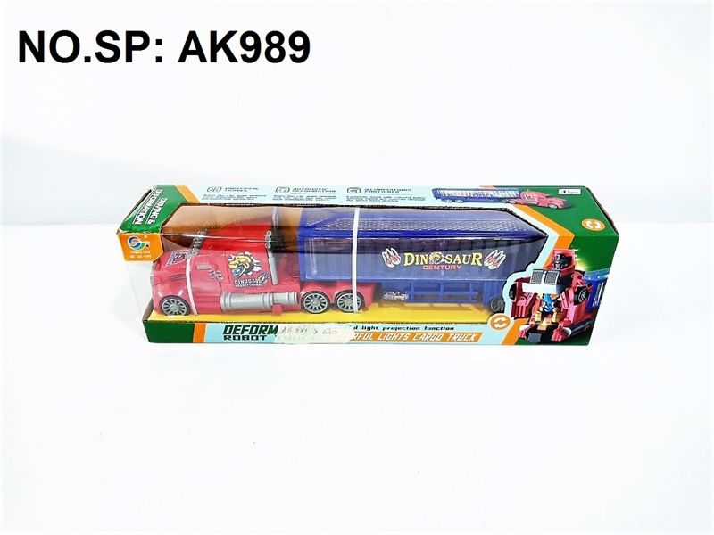  AK989 HỘP XE CONTAINER PIN ĐÈN BIẾN HÌNH ROBO DINOSAUR 