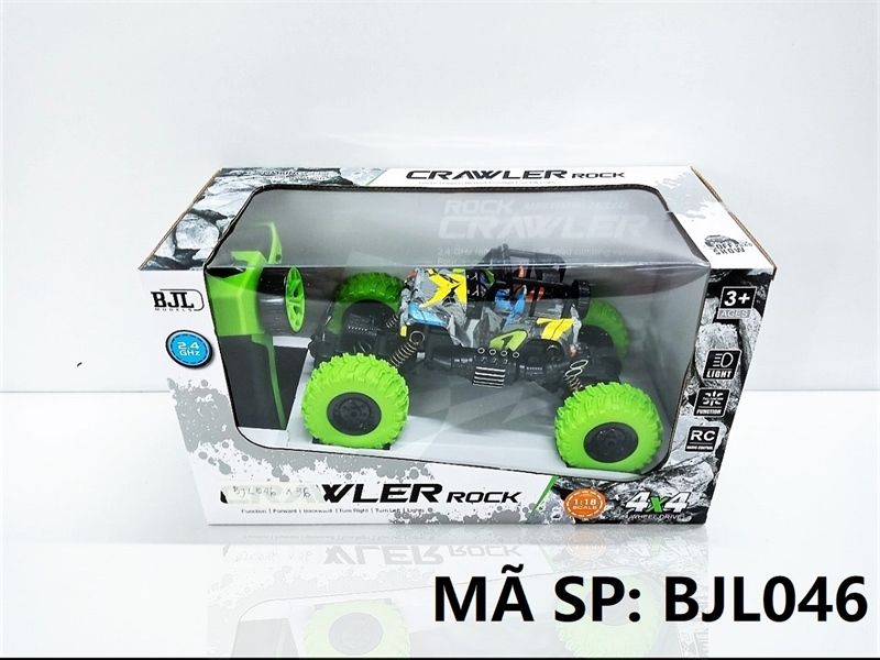 BJL046 HỘP XE JEEP ĐỊA HÌNH ĐK 7 Đ.TÁC, CẦN GẠT XOAY, KHÔNG SẠC TL 1:18 Crawler Rock 