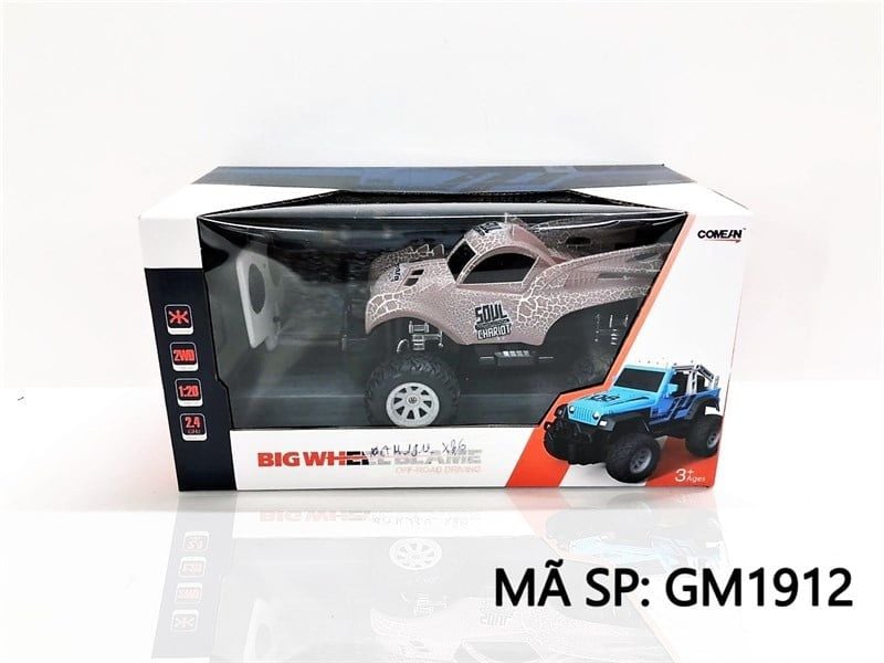  GM1912 HỘP XE HƠI ĐỊA HÌNH ĐK 7 Đ.TÁC, CÓ SẠC, TL 1:20 BIG WHEEL BLANE 