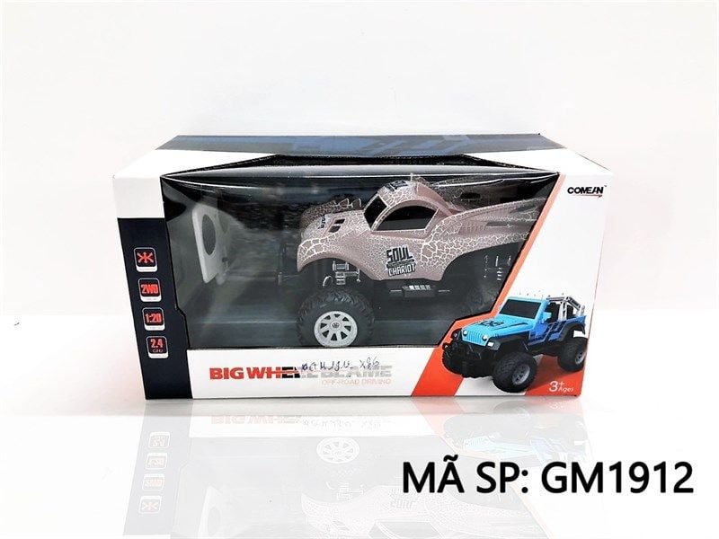  GM1912 HỘP XE HƠI ĐỊA HÌNH ĐK 7 Đ.TÁC, CÓ SẠC, TL 1:20 BIG WHEEL BLANE 